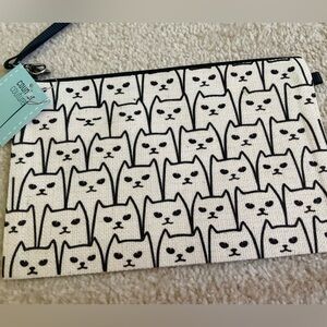 NWT Large Cat Zip Pouch